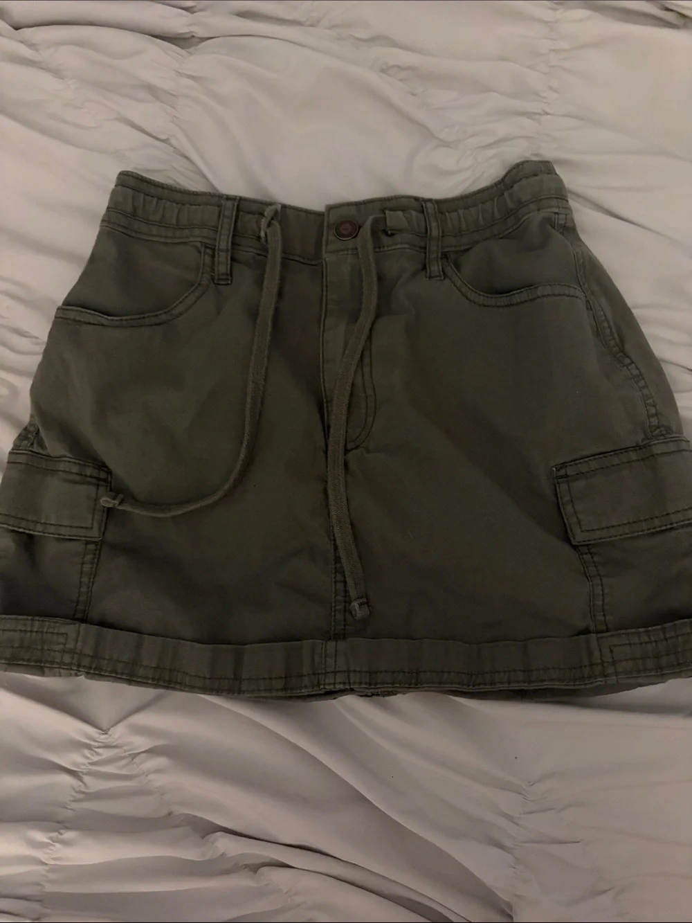Hollister Olive Green Cargo Mini Skirt
